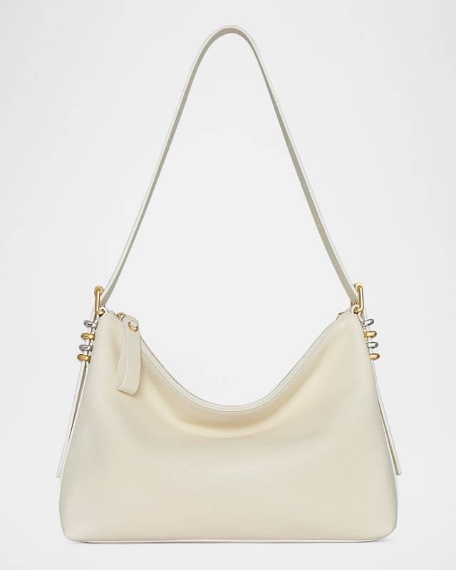 Buckle Zip Leather Shoulder Bag